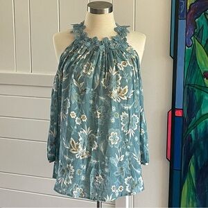$20 SALE Floral Cold Shoulder Halter Top Cato Lightweight Women’s Blouse